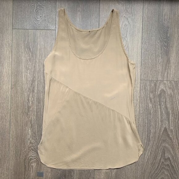 Babaton Aritzia Women's Silk Blouse Tank Top Sleeveless Beige Taupe Brown Size S - Picture 3 of 13